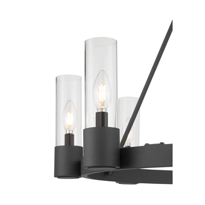 26.25'' Evandrel Matte Black 8 Light Chandelier