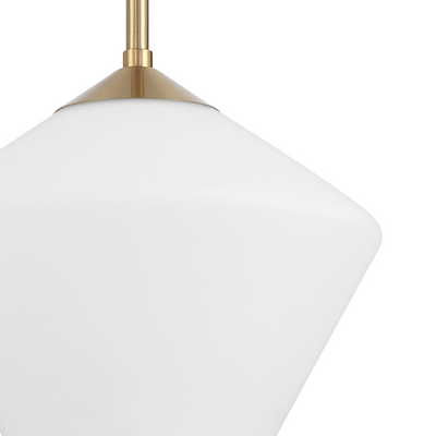 Celestial Valley 10-inch 1-light Alturas Gold Pendant with Cased White Glass