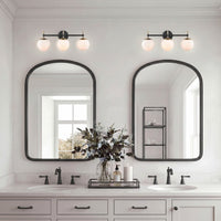 24''  Matte Black/Modern Gold 3 Light Bath Vanity