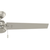52 inch Cassius Matte Nickel Damp Rated Ceiling Fan and Pull Chain