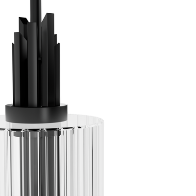 Gatz 6-inch 1-light Matte Black Pendant with Clear Fluted Glass