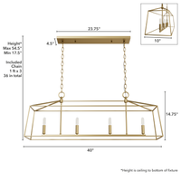 Fair Oaks 40-inch 4-light Luxe Gold Linear Chandelier