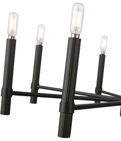 23.75'' Skyva Matte Black 8 Light Chandelier