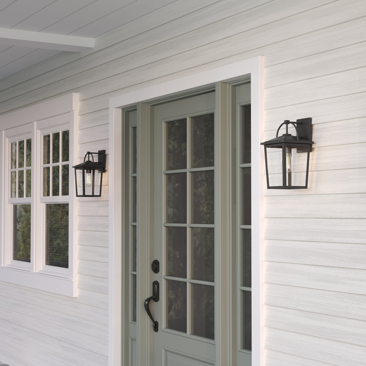 7'' Strathden Powder Coated Black 1 Light Lantern