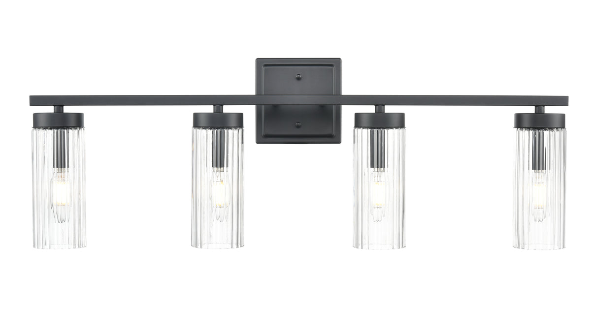 29.75'' Iversen Matte Black 4 Light Bath Vanity