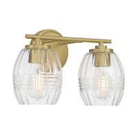 14'' Miravelle Vintage Brass 2 Light Bath Vanity