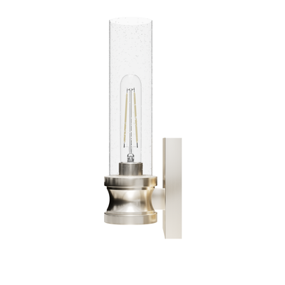Lenlock 13-inch 1-light Brushed Nickel Wall Sconce with Seeded Glass