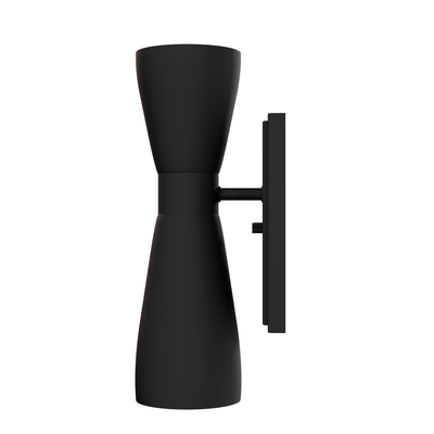 Zola 13.5-inch 2-light Matte Black Wall Sconce with Matte Black Metal Shade