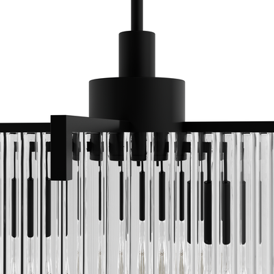 Ontario 17-inch 3-light Matte Black Pendant with Clear Glass