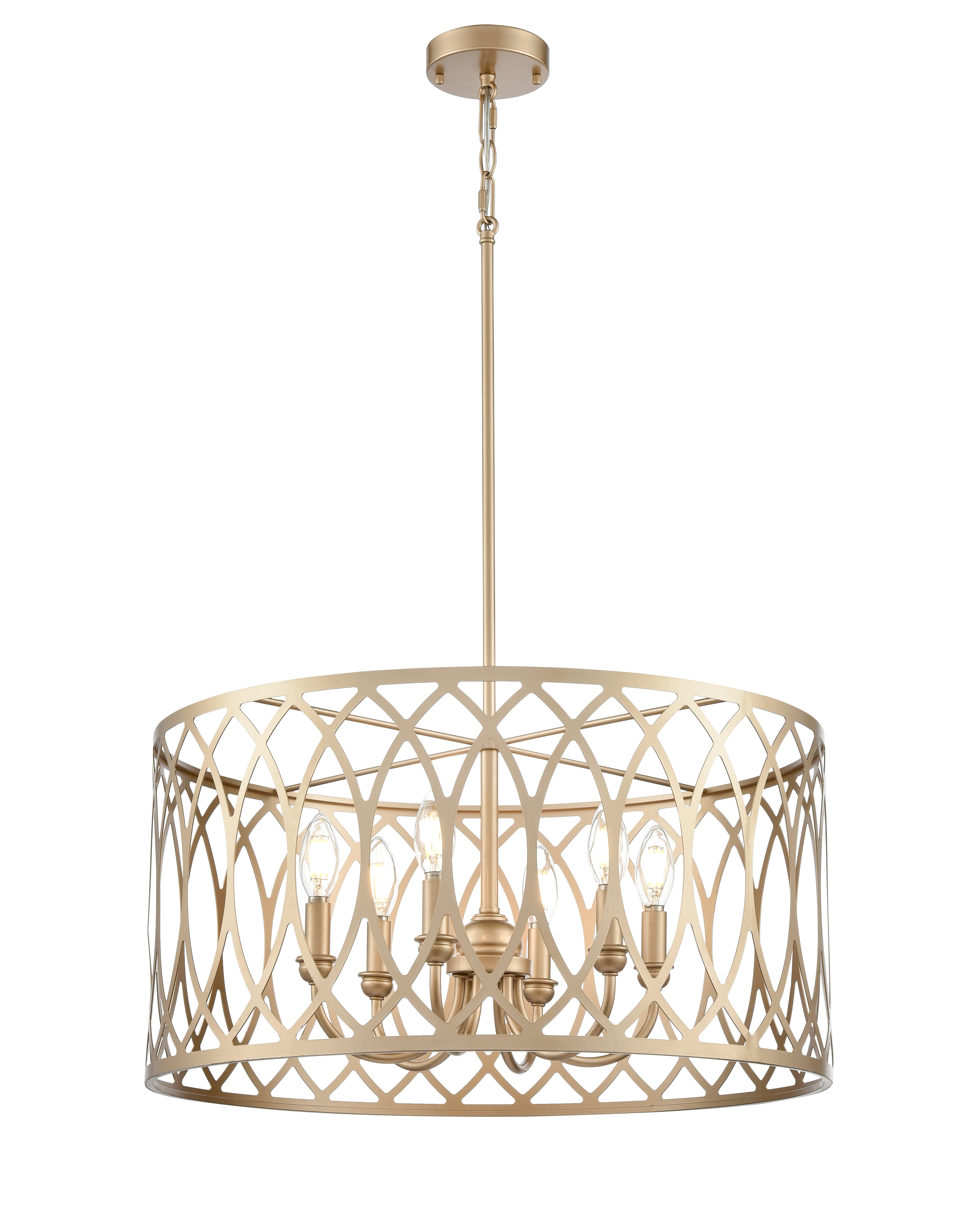 12'' Arelyn Painted Modern Gold 6 Light Pendant