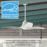 60 inch Arwen ENERGY STAR® Matte White Damp Rated Ceiling Fan with LED Light Kit and Handheld Remote
