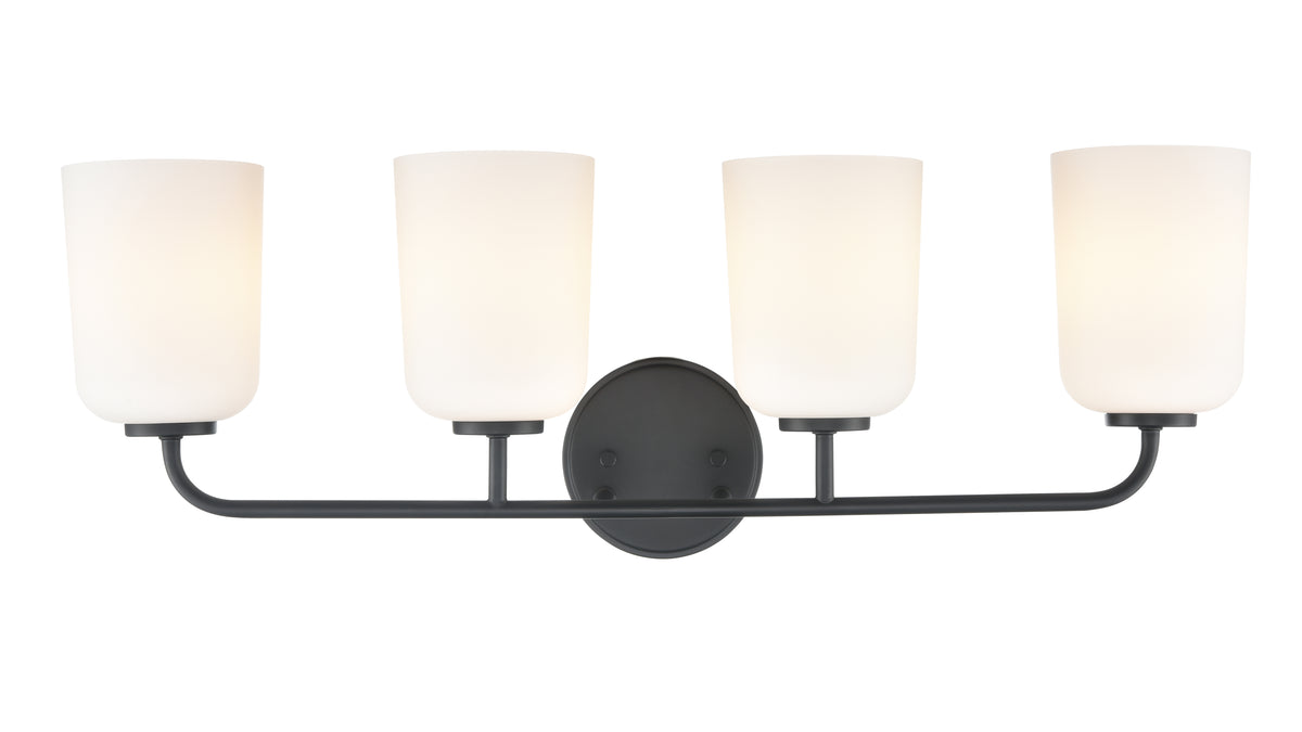 28'' Laphia Matte Black 4 Light Bath Vanity
