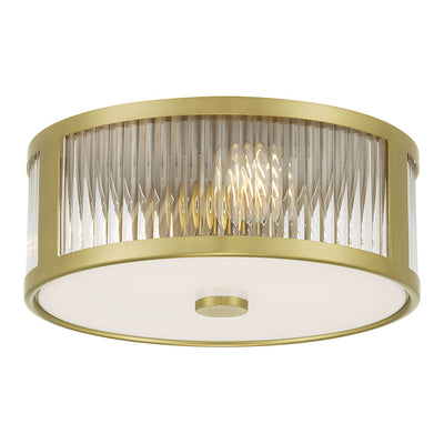 5.5'' Ardezia Vintage Brass 3 Light Flush Mount