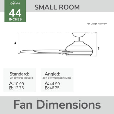 44 inch Aeronaut  Wi-Fi ENERGY STAR® Matte Black Damp Rated Ceiling Fan with LED Light Kit and Handheld Remote