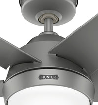 52 inch Skyflow Matte Silver WeatherMax Indoor / Outdoor Ceiling Fan with LED Light Kit and Wall Control