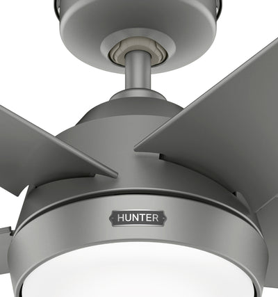 52 inch Skyflow Matte Silver WeatherMax Indoor / Outdoor Ceiling Fan with LED Light Kit and Wall Control