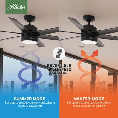 60 inch Solaria ENERGY STAR® Matte Black Damp Rated Ceiling Fan with LED Light Kit and Wall Control