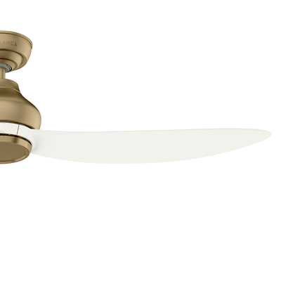 Casablanca 52 inch Eyla ENERGY STAR® Luxe Gold Damp Rated Ceiling Fan and Wall Control and Handheld Remote