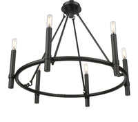 23.25'' Skyva Matte Black 6 Light Chandelier