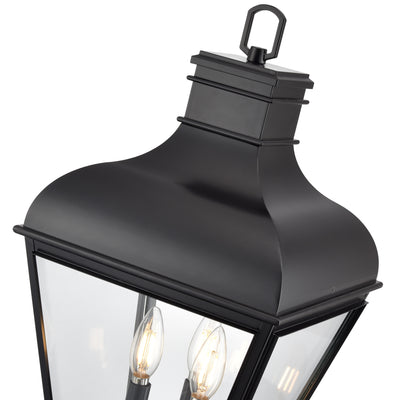24'' Edenton Matte Black 3 Light Post Lantern
