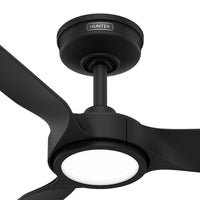 52 inch Zentech Wi-Fi ENERGY STAR® Matte Black Damp Rated Ceiling Fan with LED Light Kit and Remote