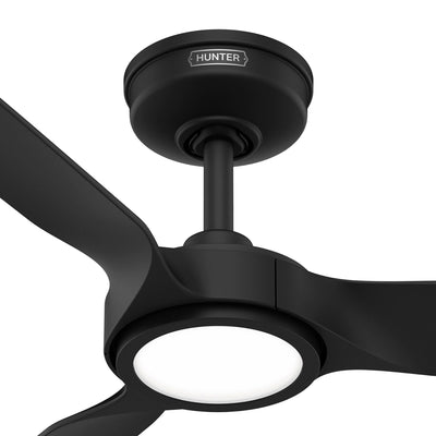52 inch Zentech Wi-Fi ENERGY STAR® Matte Black Damp Rated Ceiling Fan with LED Light Kit and Remote