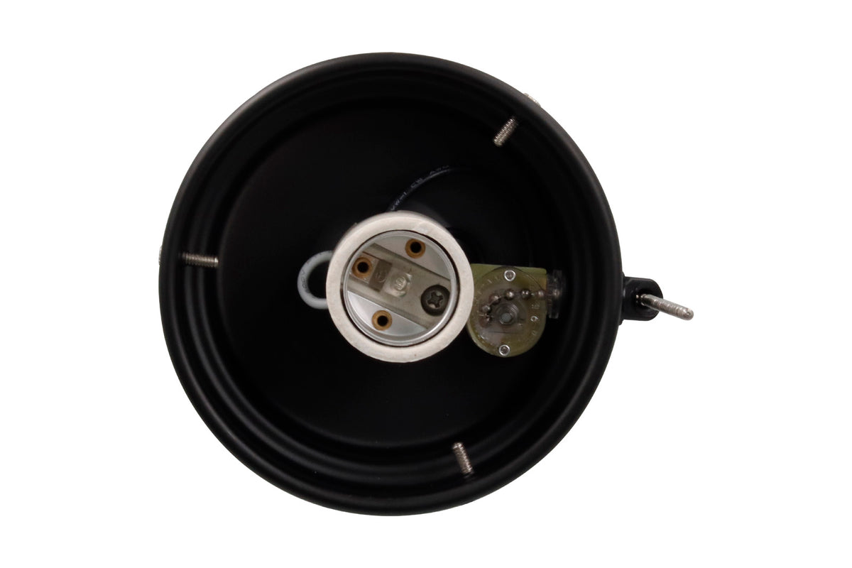 4.5-inch Matte Black Outdoor Fan Light Kit Fitter