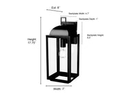 7'' Beaufort Powder Coated Black 1 Light Wall Sconce
