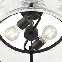 13'' Bennetti Matte BlackWater 2 Light Semi-Flush Mount