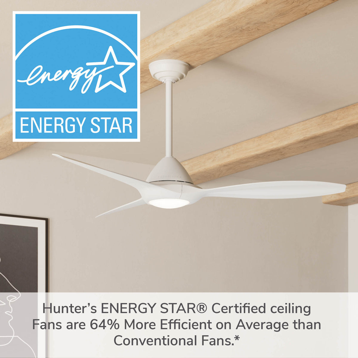 Casablanca 56 inch Surea ENERGY STAR® Fresh White Damp Rated Ceiling Fan with LED Light Kit and Wall Control and Handheld Remote
