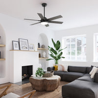 52 inch Georgetown ENERGY STAR® HunterExpress Matte Black Ceiling Fan with LED Light Kit and Handheld Remote