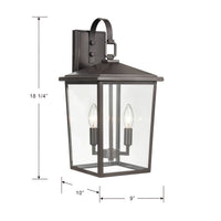 9'' Fetterton Powder Coated Bronze 2 Light Wall Sconce