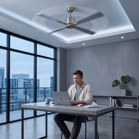 52 Inch DC Chrome Fan with Matte Silver Blades and Remote