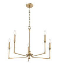 21'' Azara Vintage Brass 5 Light Chandelier