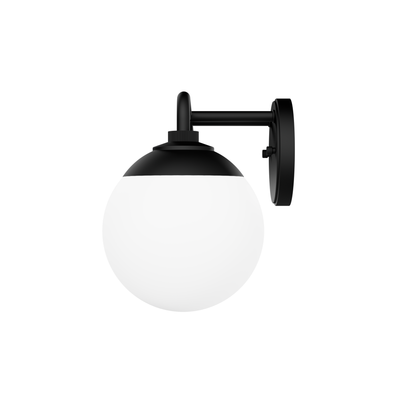 Hepburn 25-inch 3-light Matte Black Vanity Light with Cased White Glass