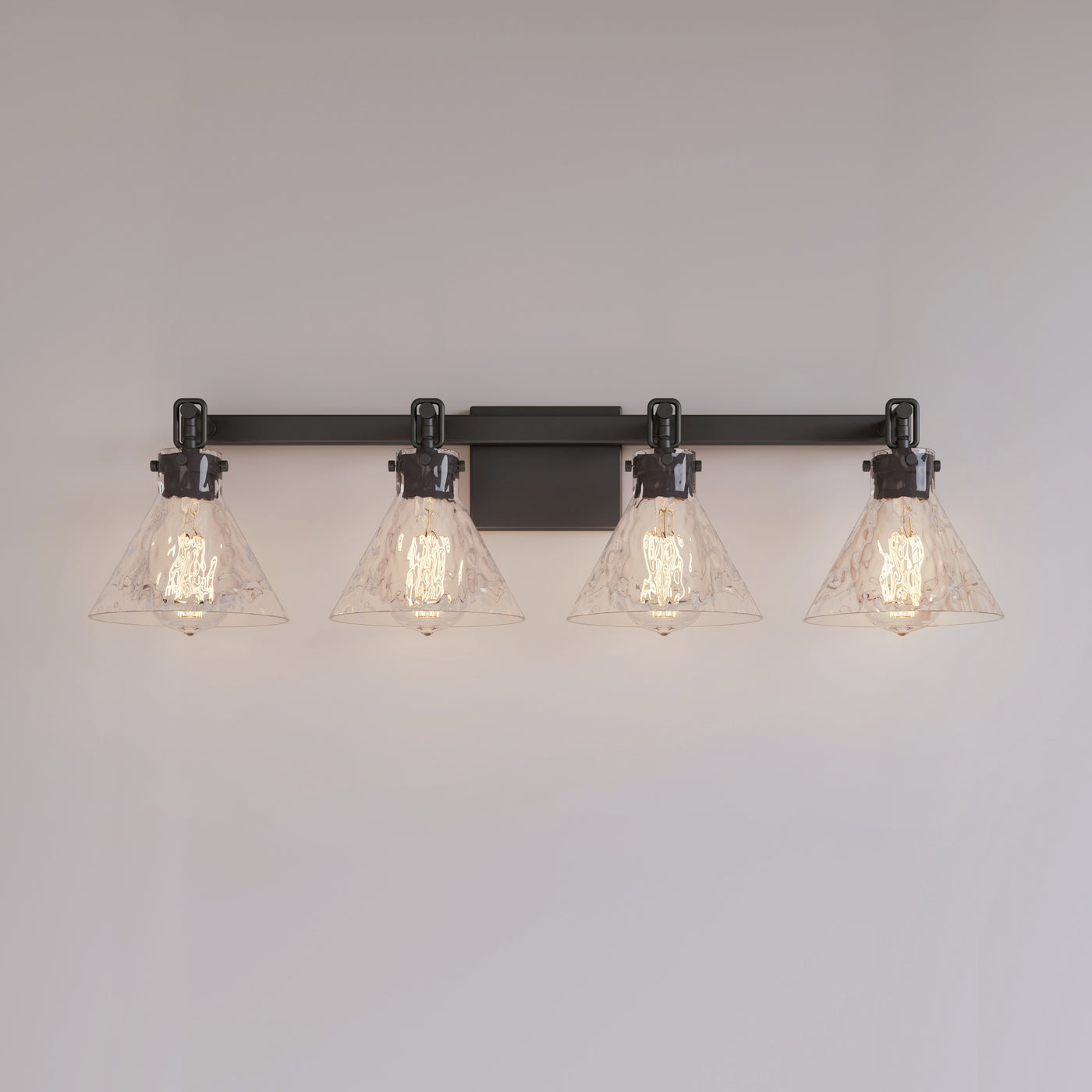 34.75'' Barlon Matte Black 4 Light Bath Vanity