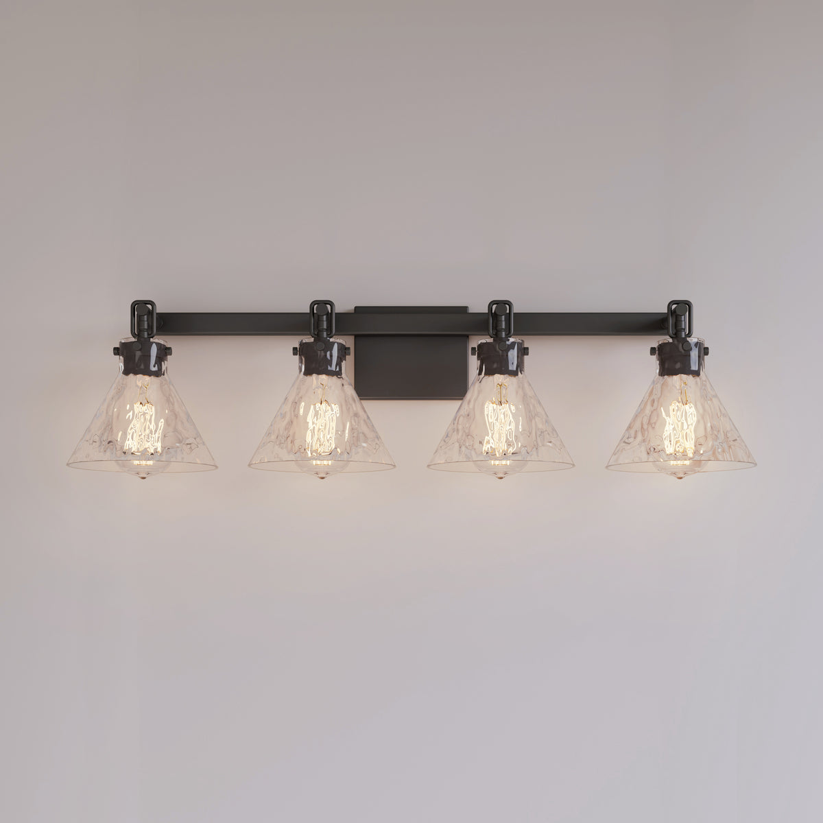 34.75'' Barlon Matte Black 4 Light Bath Vanity