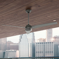 60 inch Cassius ENERGY STAR® Matte Silver Damp Rated Ceiling Fan and Wall Control