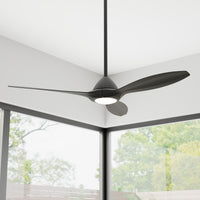 Casablanca 56 inch Surea ENERGY STAR® Matte Black Damp Rated Ceiling Fan with LED Light Kit and Wall Control and Handheld Remote