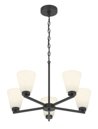 14.75'' Strayhan Matte Black 5 Light Chandelier