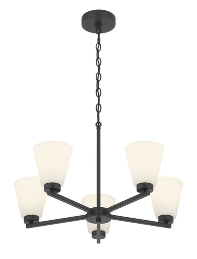 14.75'' Strayhan Matte Black 5 Light Chandelier