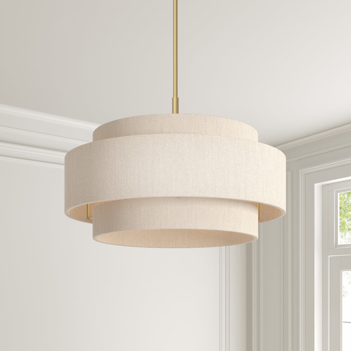 15.75'' Helbert Vintage Brass 5 Light Pendant