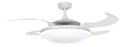 EVO2 48 Inch 3 Light White Fan with Retractable Blades