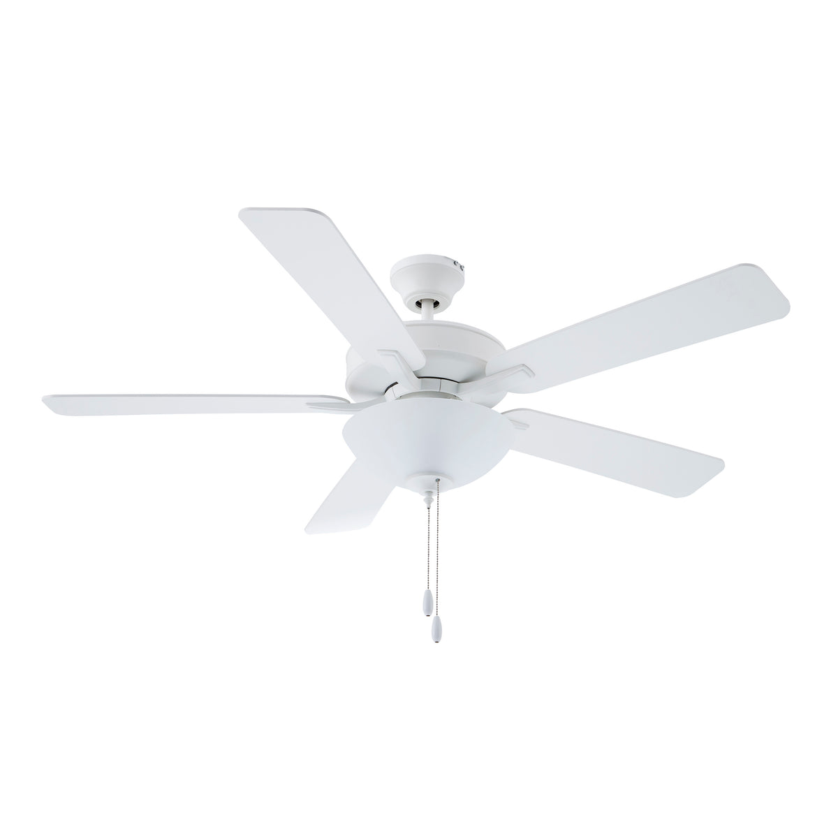 52 Inch Kintrel AC Alabaster White Indoor Ceiling Fan 5-Blade 2 Lights Reversible