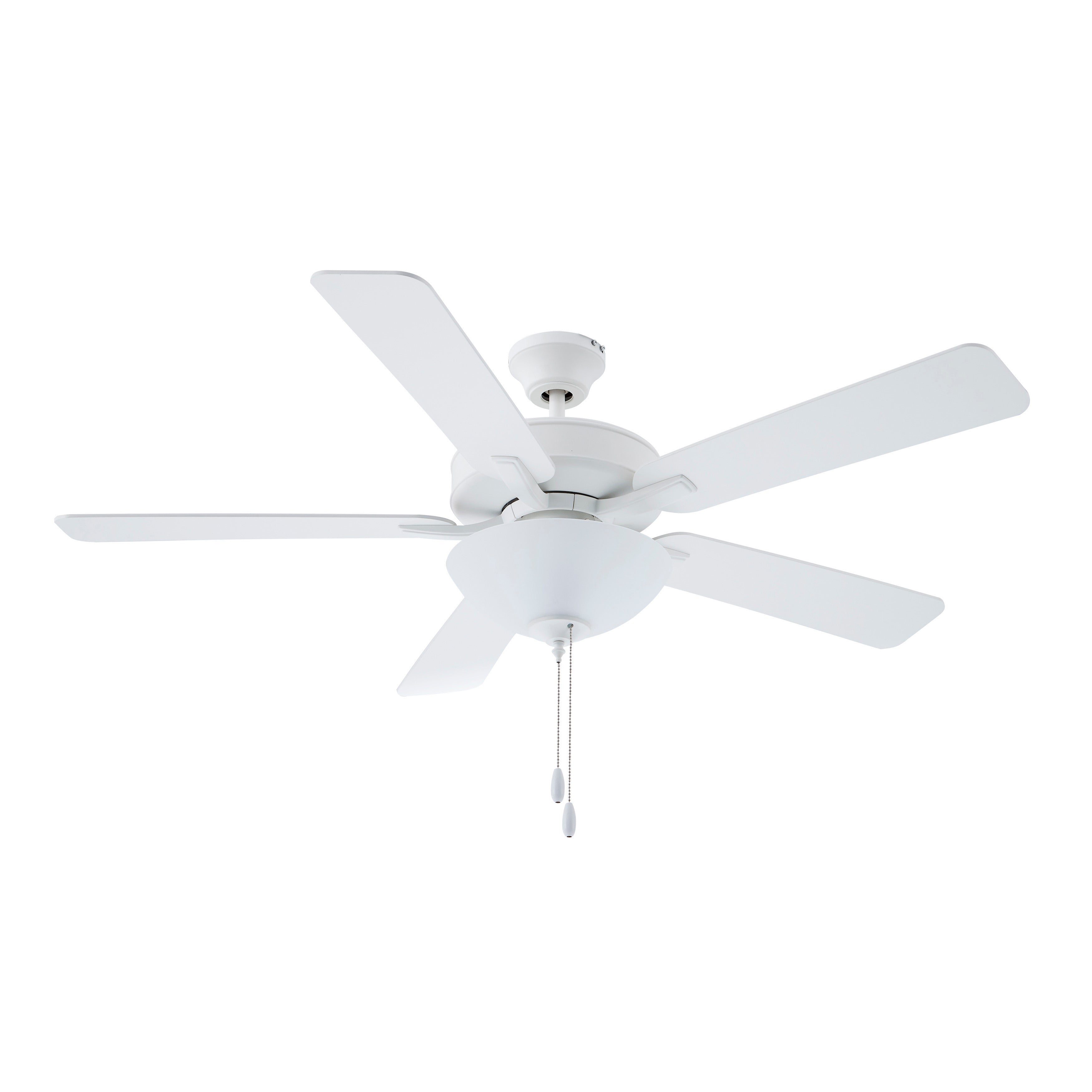 52 Inch Kintrel AC Alabaster White Indoor Ceiling Fan 5-Blade 2 Lights Reversible