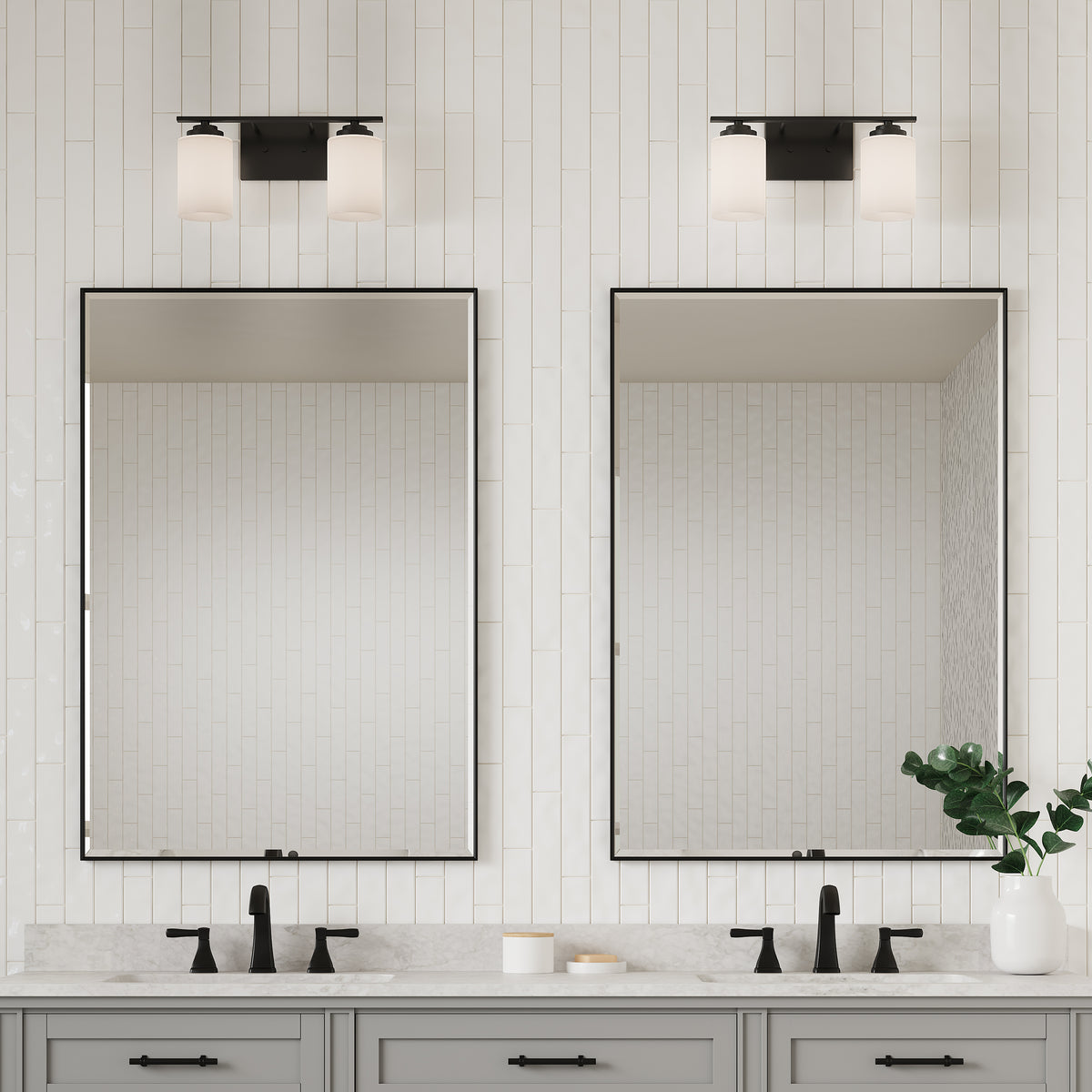 14.25'' Durham Matte Black 2 Light Bath Vanity