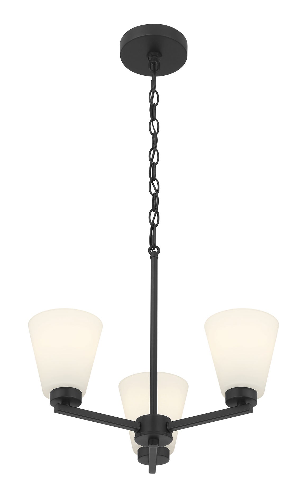 14.75'' Strayhan Matte Black 3 Light Chandelier