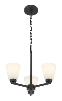 14.75'' Strayhan Matte Black 3 Light Chandelier