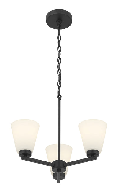 14.75'' Strayhan Matte Black 3 Light Chandelier