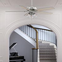 60 inch Dondra ENERGY STAR® Brushed Nickel Ceiling Fan with LED Light Kit and Pull Chain
